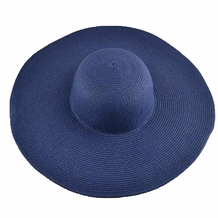 Chapeau de soleil tissé en paille rétro pour femmes