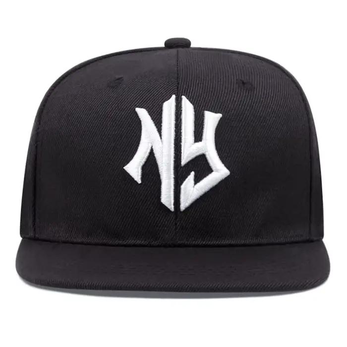 Chapeau bord plat hommes femmes lettres brodées style new york hip hop mode décontracté printemps été