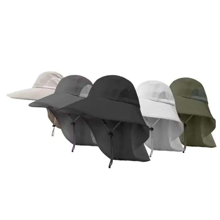 Chapeau de soleil à large bord avec protection du cou pour hommes et femmes