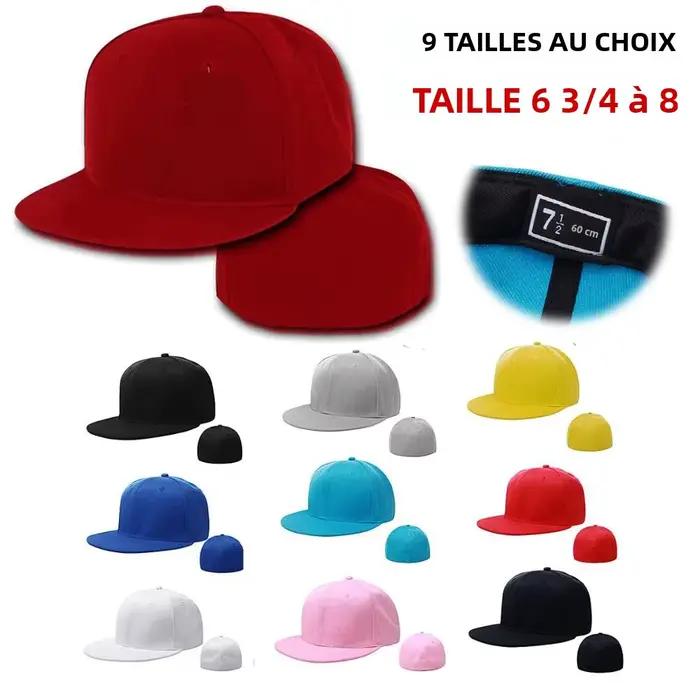 Casquette ajustée entièrement fermée chapeau New York taille Plus grand camionneur hommes Bill Hip Hop plaine Baseball Snapback vierge visière plate bord Era
