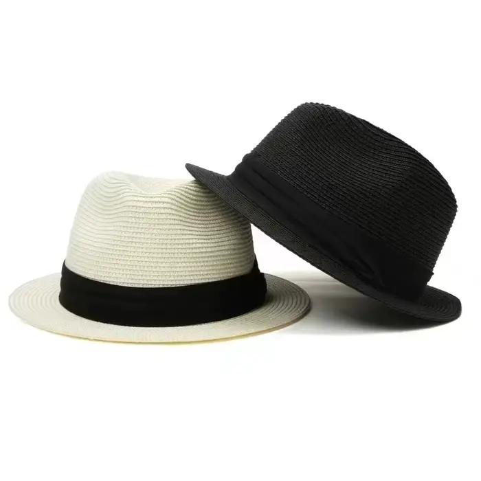 Chapeau de paille à bord court pour hommes et femmes