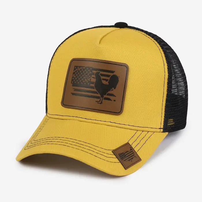 Chapeau de baseball en cuir de coq américain