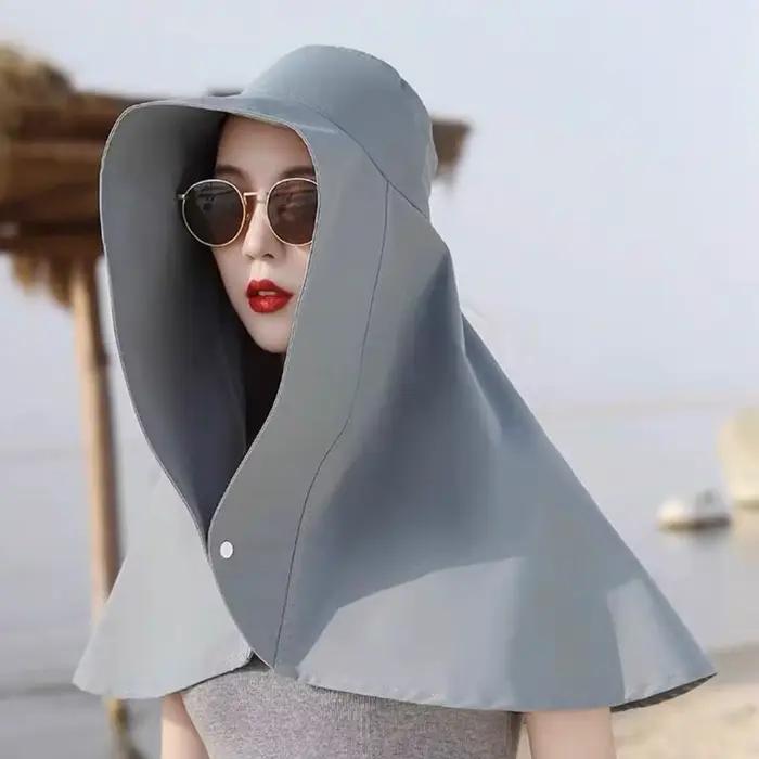 360 pour femmes ° Chapeau de protection solaire à large bord avec couvre-nuque et épaules
