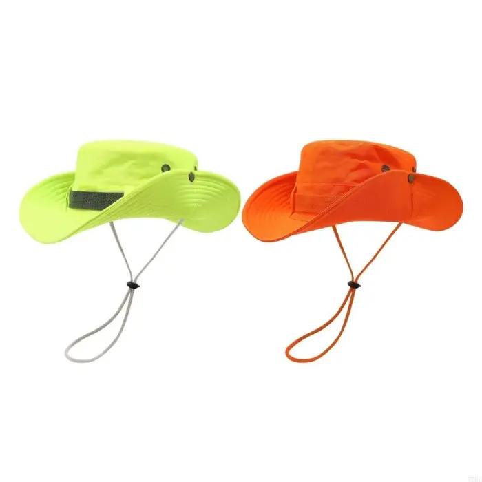 77HE Chapeau pêcheur fluorescent multipus pour le camping Randable Breatch Sunproof