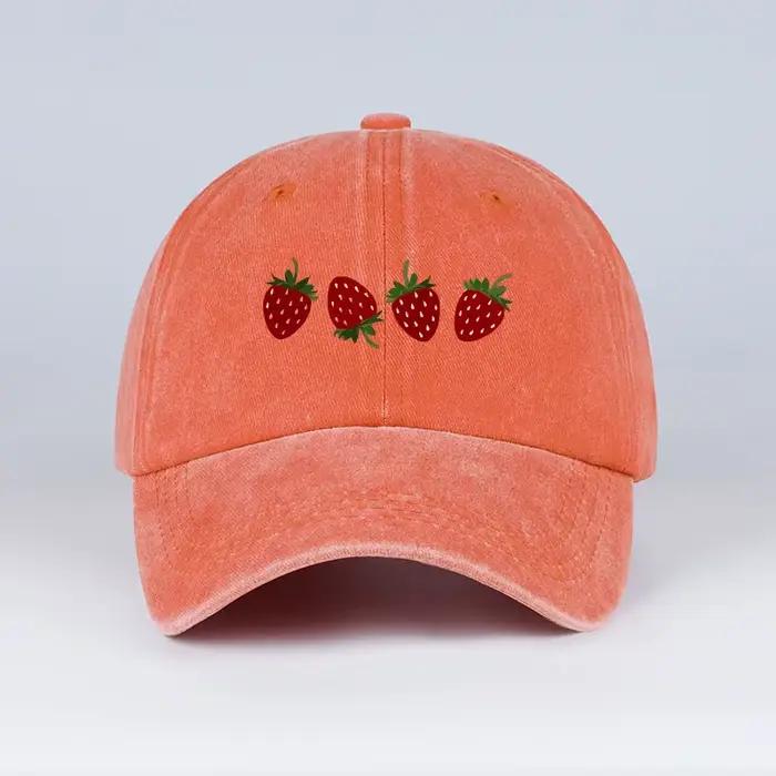 Casquette de baseball imprimée fraises