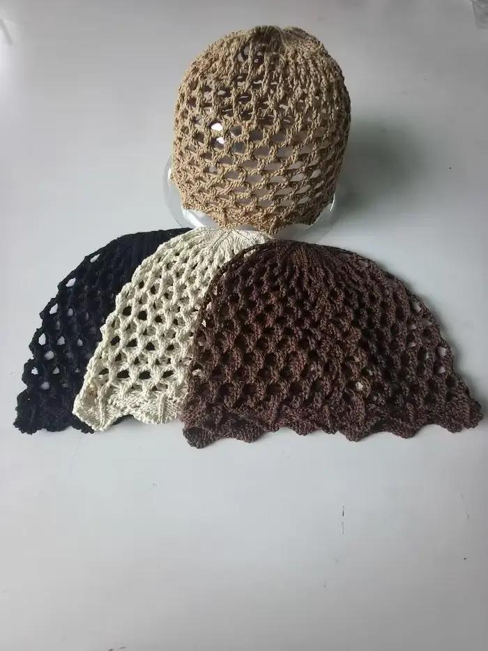 Chapeau tricoté en fil de coton pour femmes