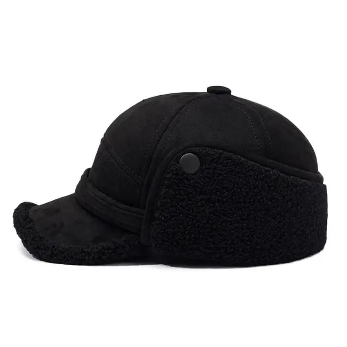 Casquette de baseball d'hiver épaisse en coton pour homme et femme, chapeau vintage réglable, look sportif, polyvalent pour printemps, été, automne et hiver