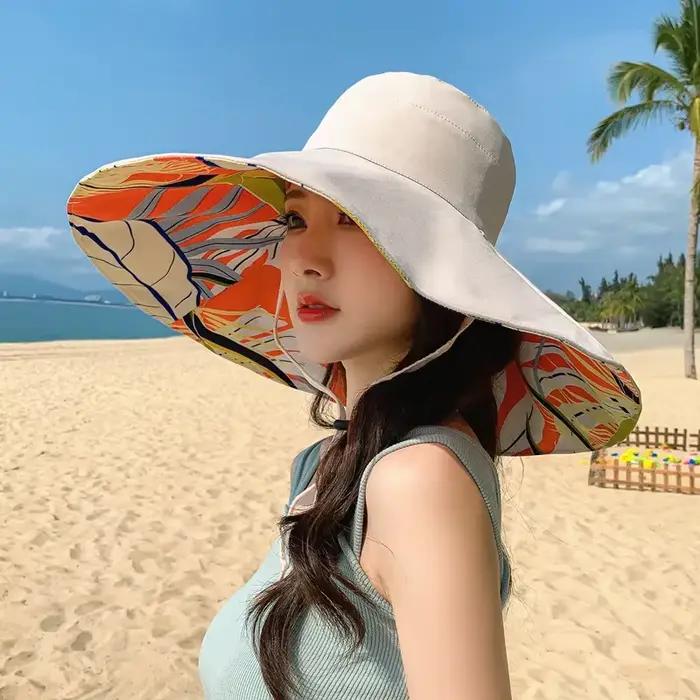 Chapeau d'été pour femme à large bord de 18 cm