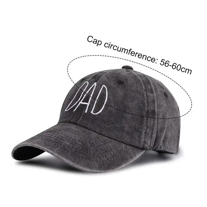 DAD MOM-Casquettes de baseball brodées en denim délavé vintage