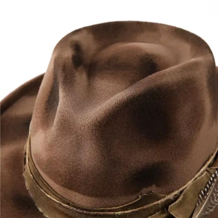 American Vintage Distressed Wool Fedora Hat