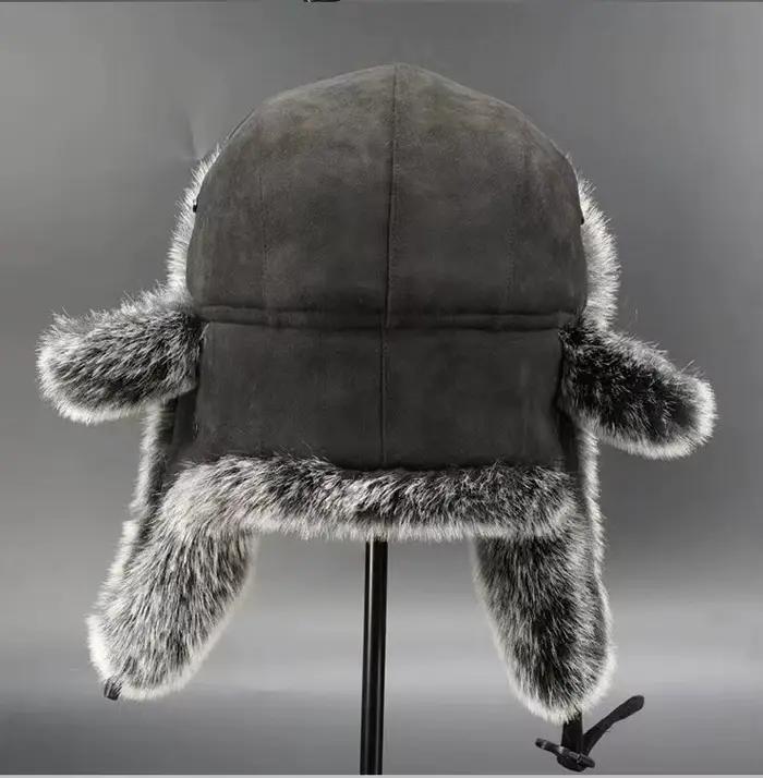 Homme hiver trappeur aviateur trooper oreillette chaud russe imperméable Ski chapeau Bomber casquette