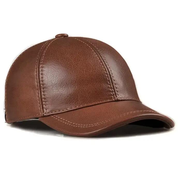 Casquettes de baseball en cuir véritable pour hommes et femmes