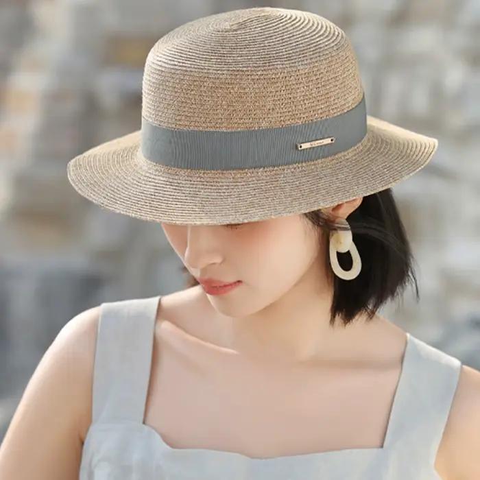Chapeau de paille à large bord pour femmes