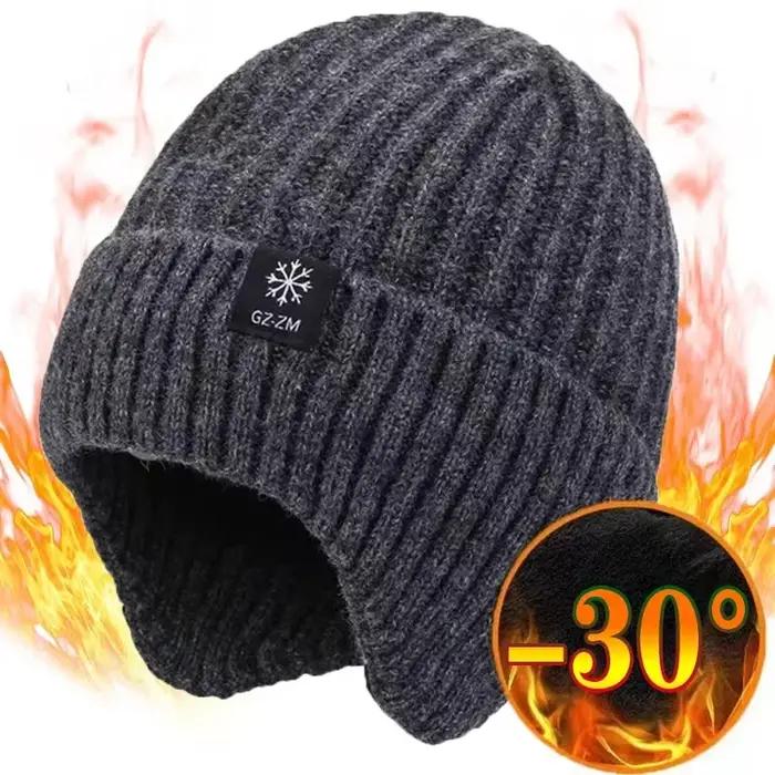 Chapeau tricoté en peluche pour hommes