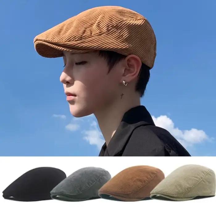 Casquette de Peintre à Visière en Velours Côtelé pour Homme