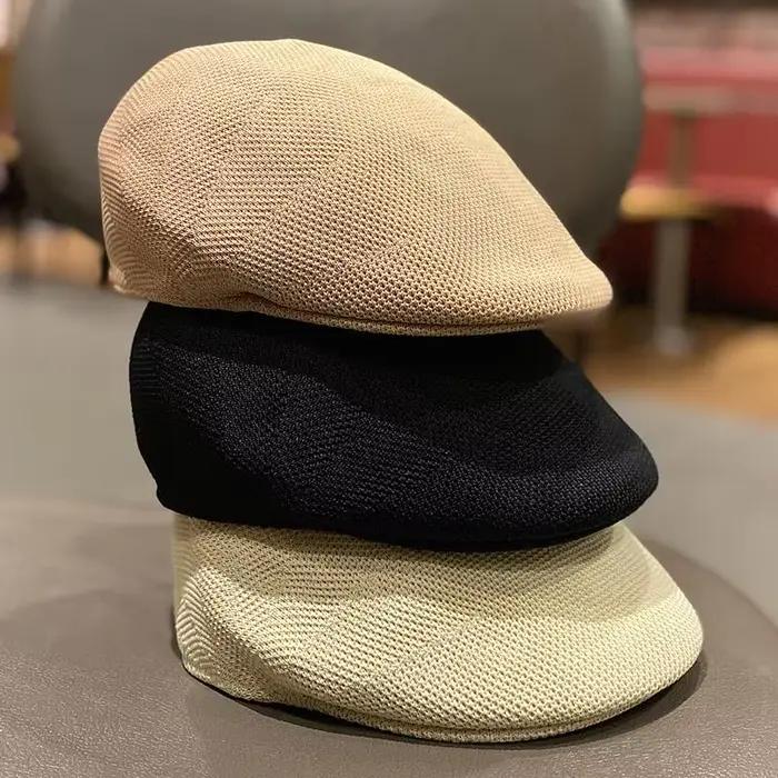 RH femmes printemps été tricoté respirant avant chapeau couleur Match casquette octogonale chapeaux visière béret