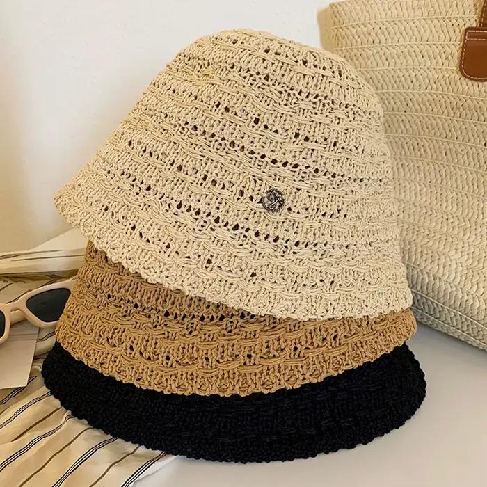 Chapeau de soleil en paille pour femmes