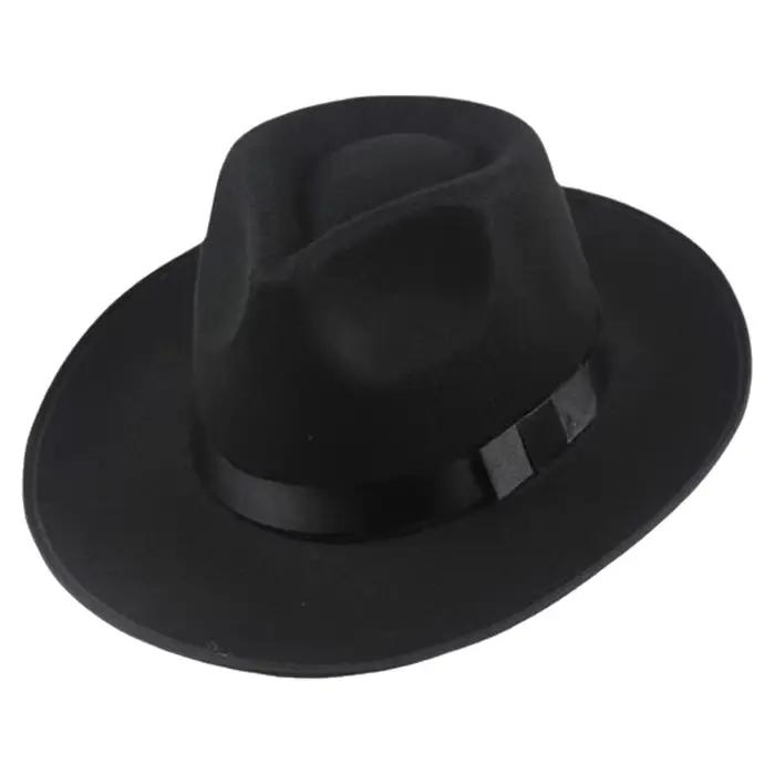 Chapeau en feutre de laine style britannique pour hommes et femmes