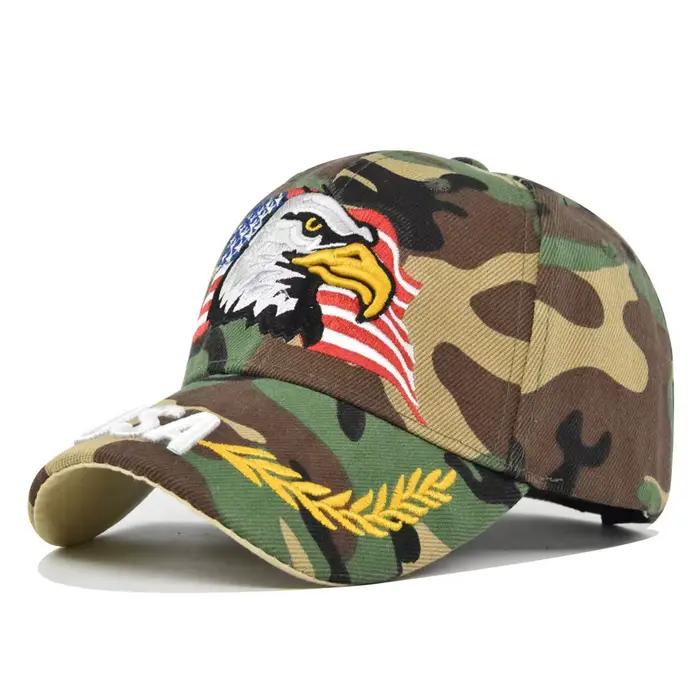 Casquette de baseball camouflage avec broderie d'aigle