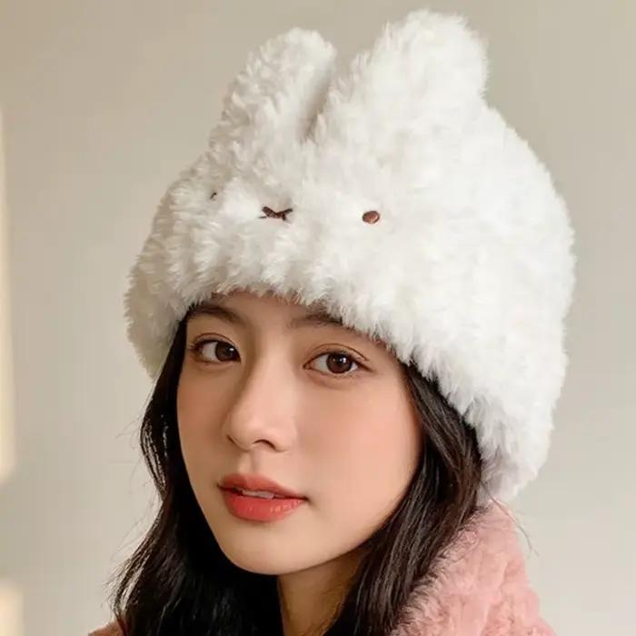 Chapeau tricoté blanc série Miffy
