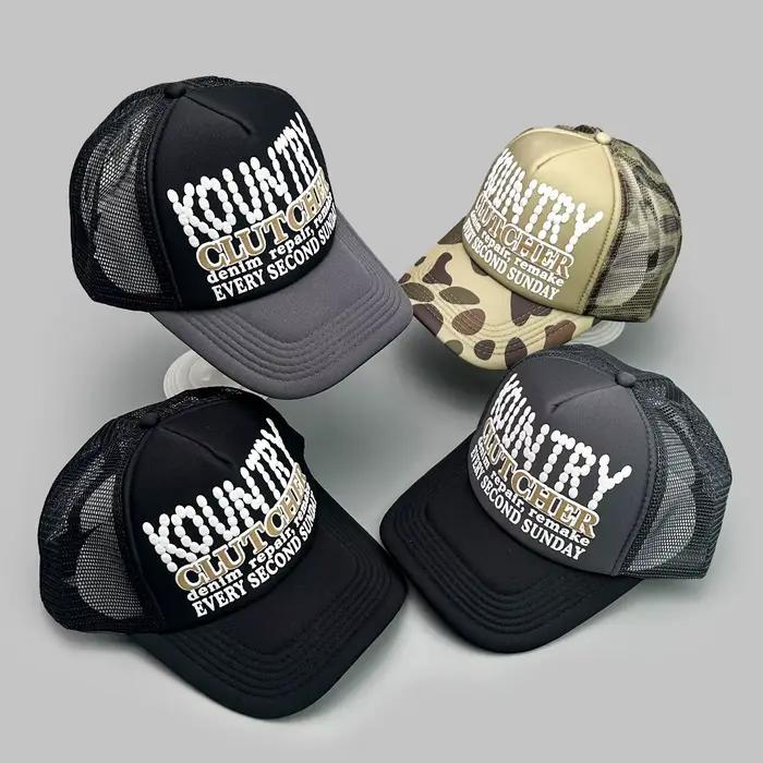 Hip Hop 3D lettres imprimées chapeaux de Baseball nouveau unisexe parasol couleur bloc respirant rue maille polyvalent en plein air camionneur casquettes