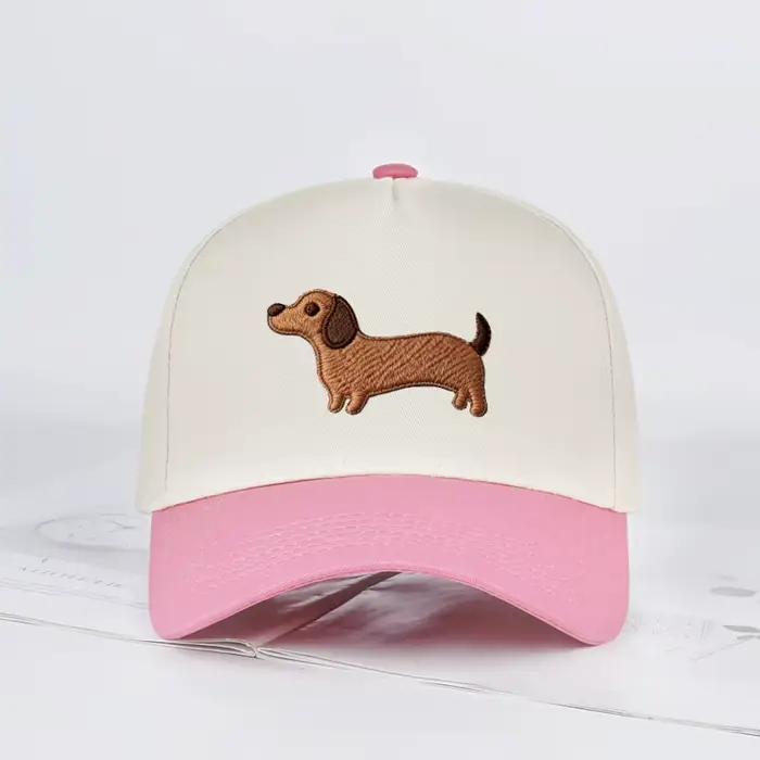 Casquette de baseball brodée avec un adorable motif de teckel