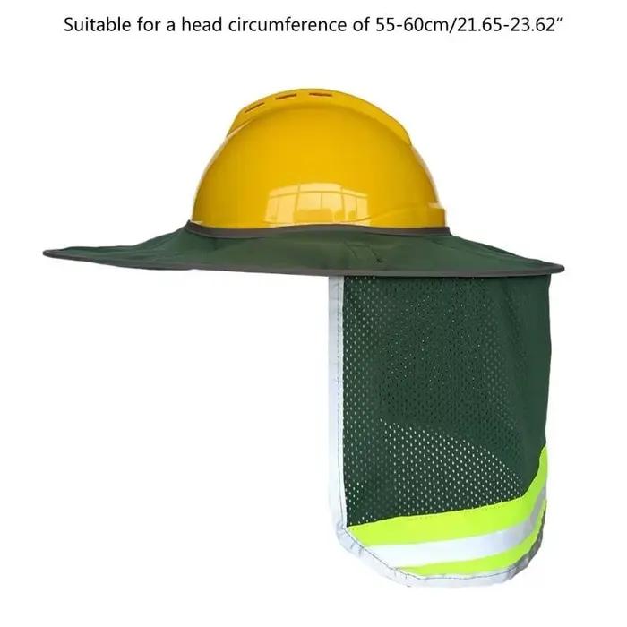 Chapeau de soleil protection solaire pour casques de sécurité bord large et bande réfléchissante adapté aux travaux extérieurs printemps été