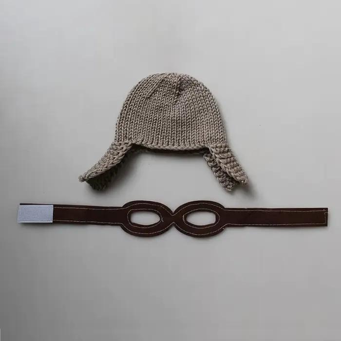 Chapeau de pilote en tricot pour nouveau-né