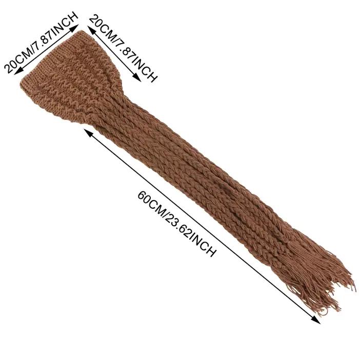 Nouveau chapeau d'hiver au Crochet fait à la main pour femmes avec des glands tressés Hip-Hop élastique chaud bonnet Protection des oreilles chapeaux Halloween casquette drôle