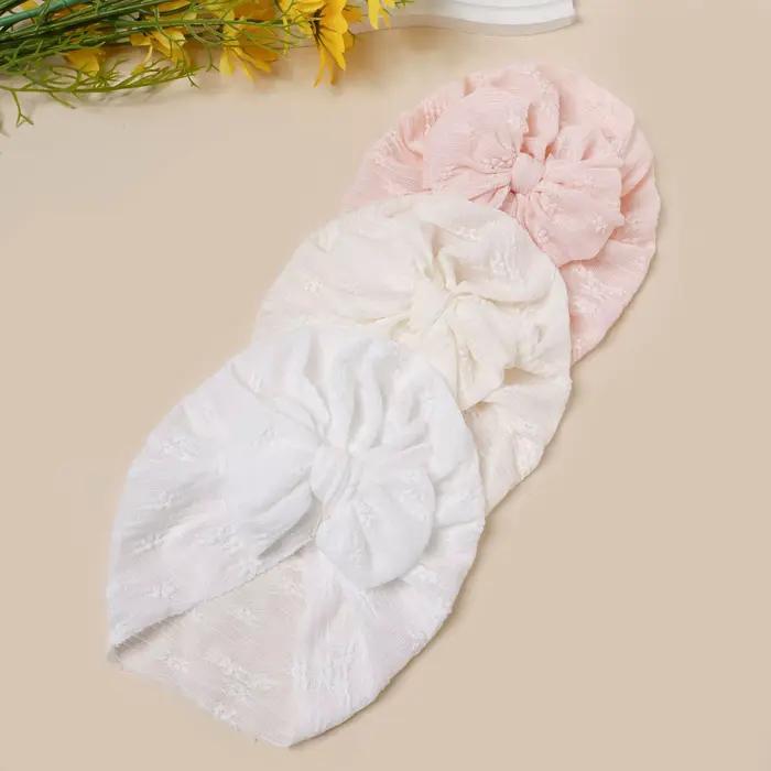 Chapeau en maille pour bébé unisexe avec nœud élégant pour 0-3 mois 4-6 mois 7-9 mois 10-12 mois 13-18 mois 19-24 mois années春天夏天用的婴儿网眼帽，带蝴蝶结，可爱透气弹力，适合春季和夏季，柔软舒适，婴儿配饰
