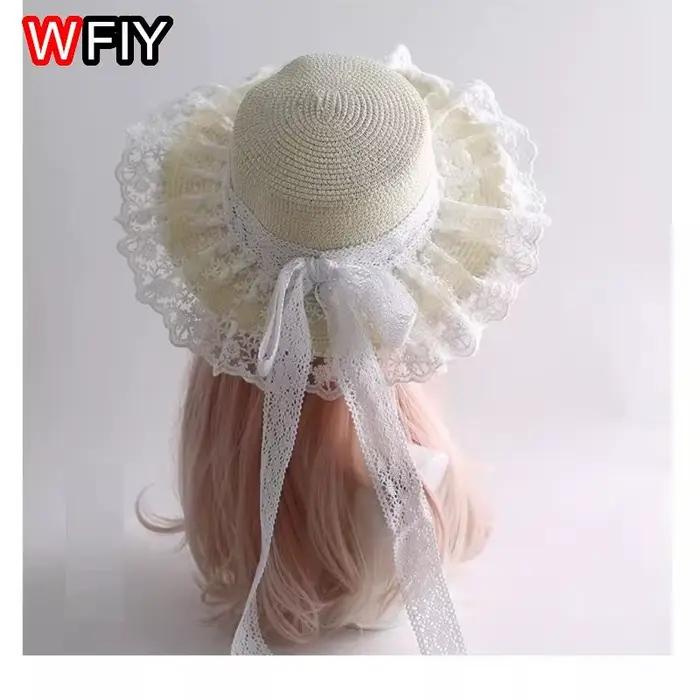 Chapeau de soleil en paille fait main pour femme et fille