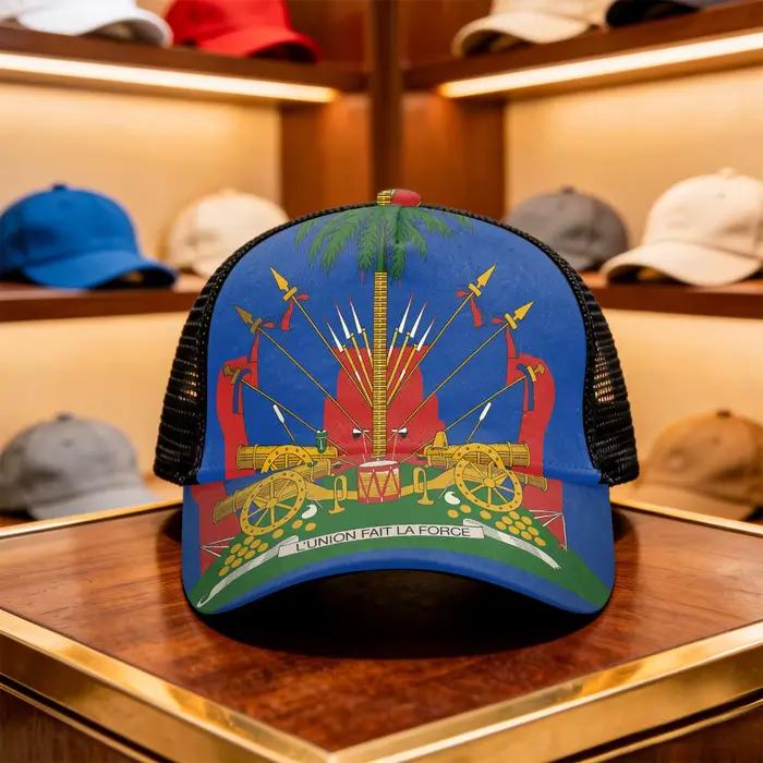 Casquette de baseball avec emblème national haïtien