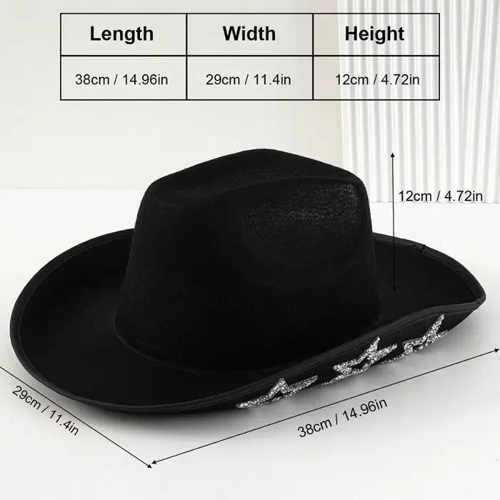 Chapeau de cowboy rétro brillant style western