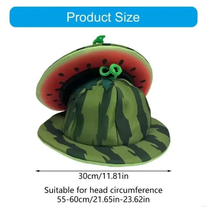 Chapeau de soleil pastèque créatif en spandex confortable et amusant pour Halloween et autres occasions festives
