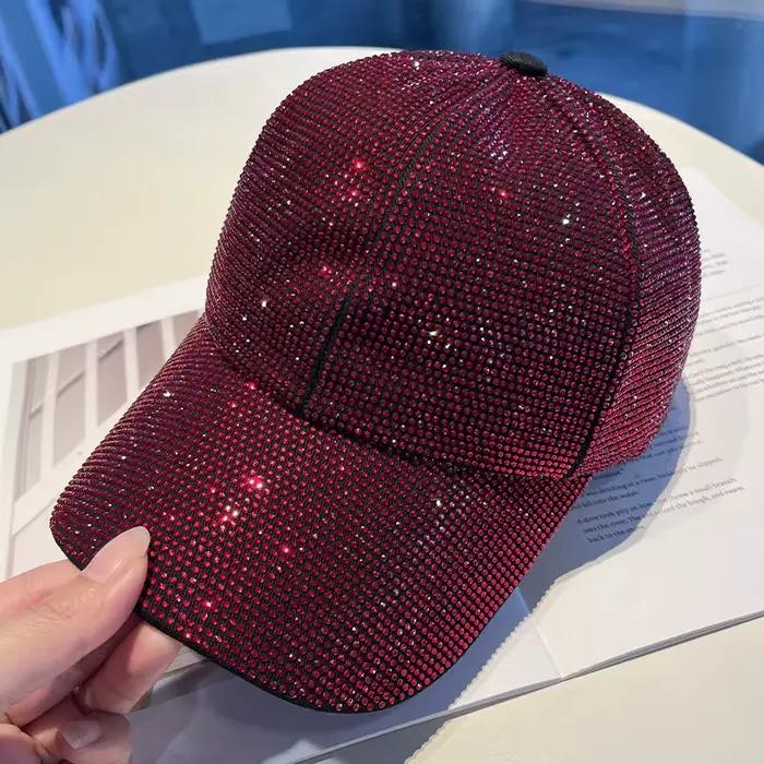 Casquettes de baseball de luxe entièrement ornées de strass pour femmes et hommes