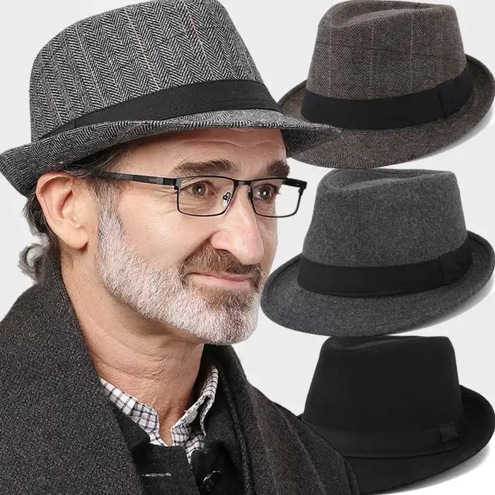 2025 nouveaux hommes automne et hiver haut-de-forme chapeaux personnes âgées chapeau à la mode britannique moyen-âge