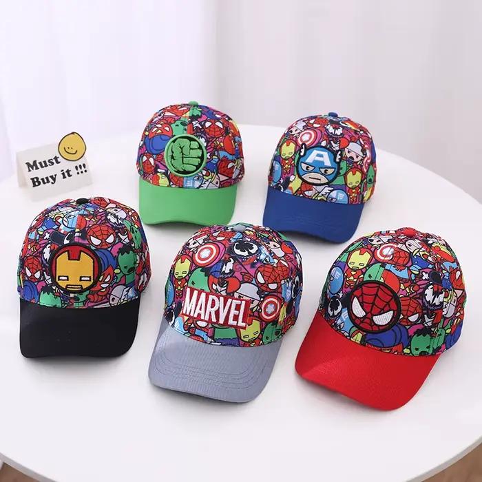 Avengers Iron Man Spiderman Hulk Captain America casquette de Baseball Cosplay chapeau enfants enfant toile broderie