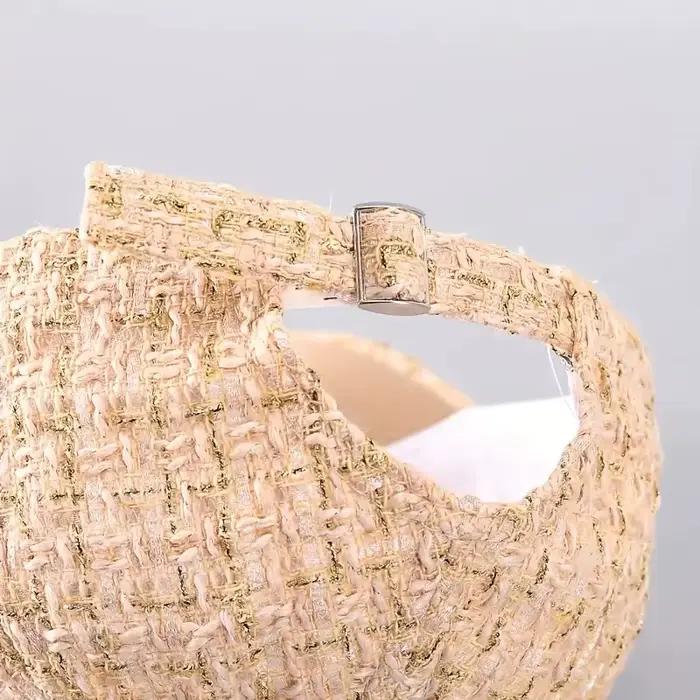 Casquette de baseball pied-de-poule pour femme