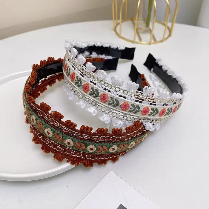 Bandeau de sauna brodé Boho pour femmes et filles