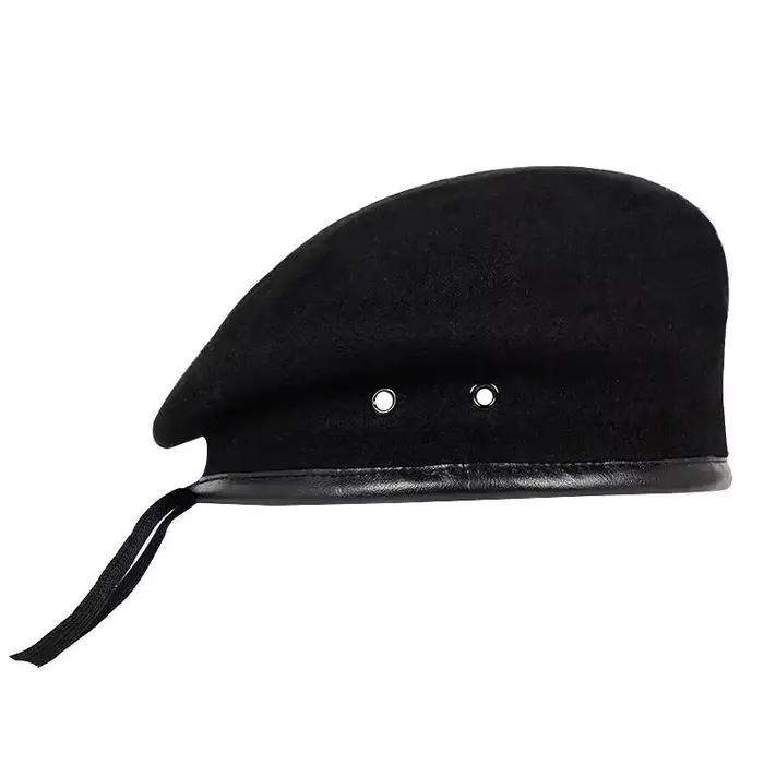 Bérets monochromes en laine simple pour hommes