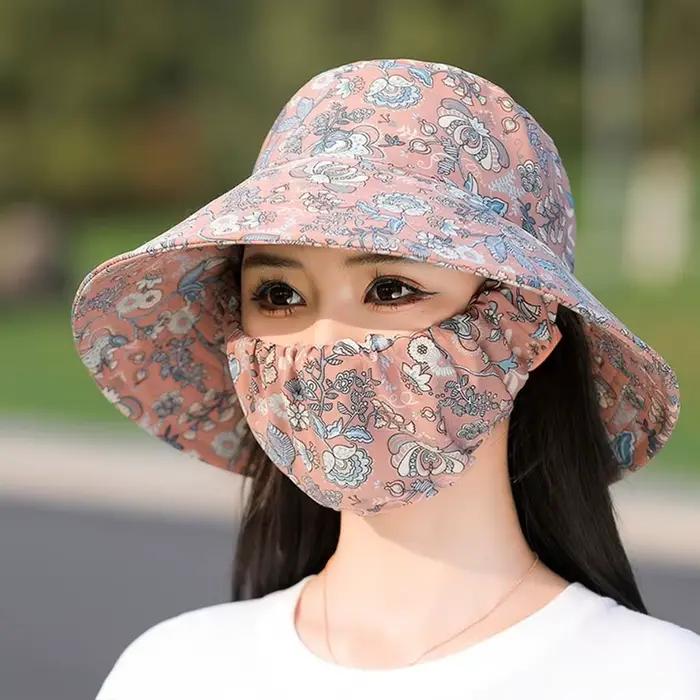 Chapeau de travail agricole à large bord anti-UV avec masque de protection du cou