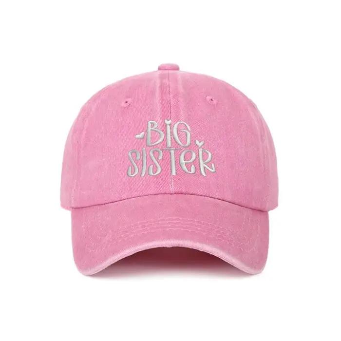 Casquette de baseball en coton délavé style rétro pour frères et sœurs protection solaire ajustement réglable occasions estivales sorties familiales cadeaux de naissance anniversaires
