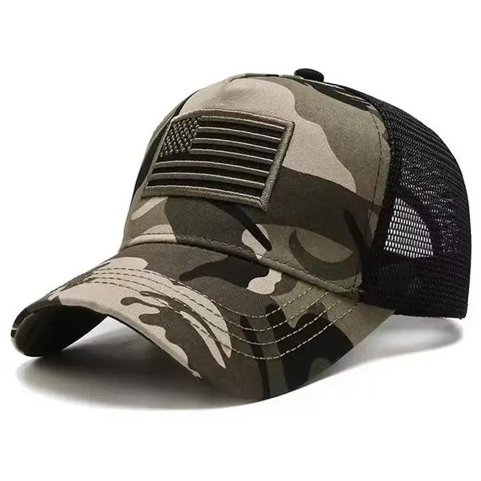 Casquette de baseball en maille avec drapeau américain