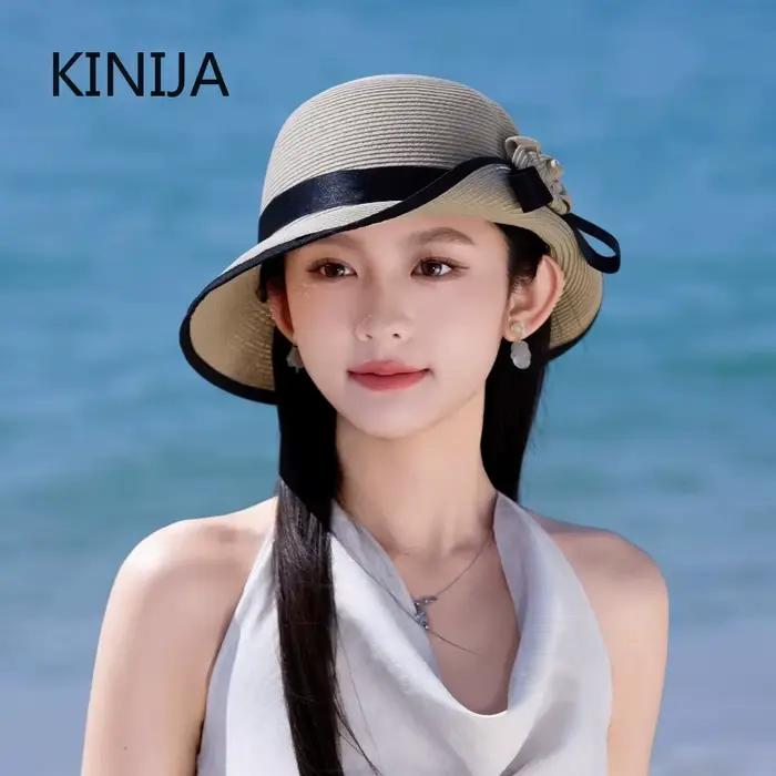 Chapeau de soleil élégant en paille pour femme