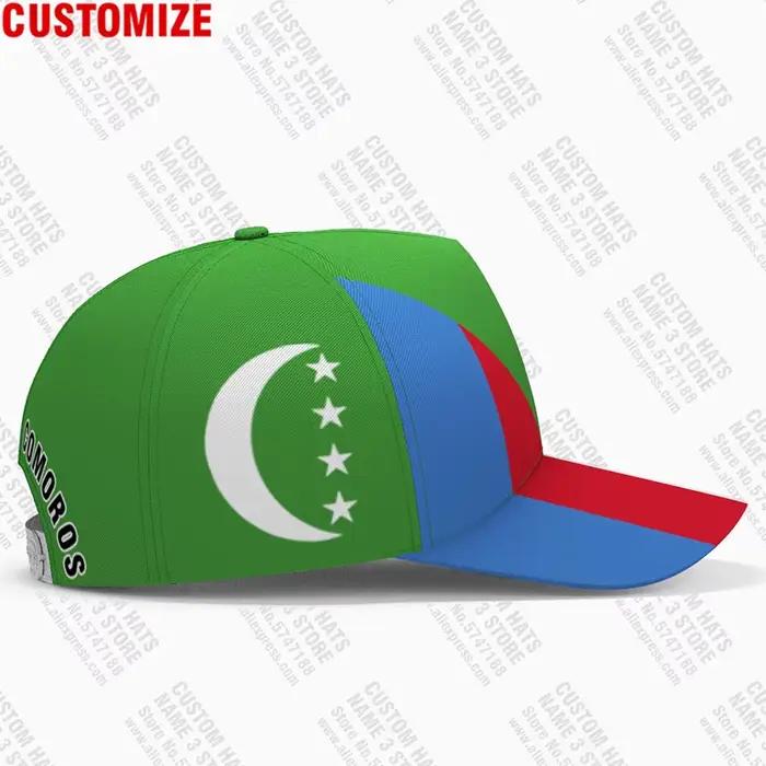 Casquettes de baseball des Comores avec nom personnalisé
