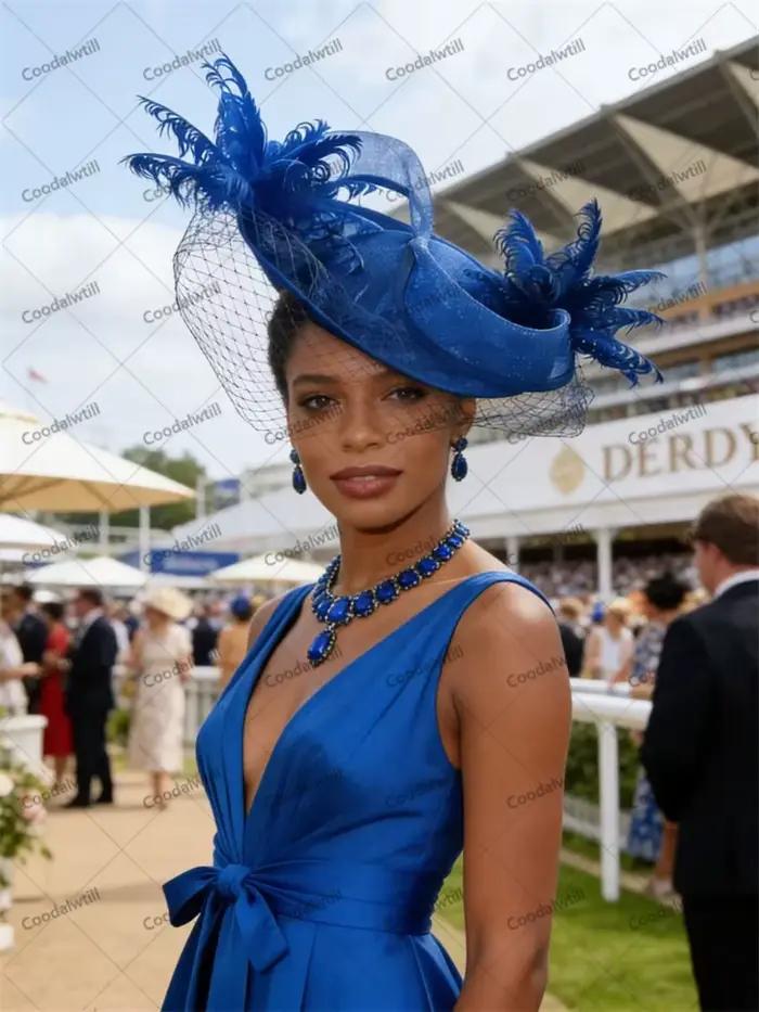 Fascinateur élégant en polyester pour femmes, bandana chic pour mariage, soirée formelle, cocktail, derby, dîner de gala