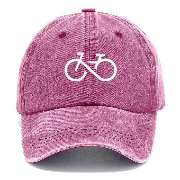 Casquette de baseball imprimée vélo vintage au design géométrique blanc pour la course