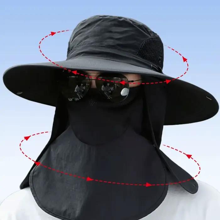 Chapeau de soleil portable pour homme avec protection de la nuque et du visage