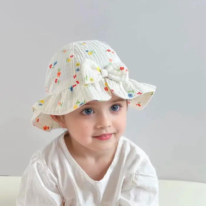 Chapeau en coton à large bord pour bébés garçons et filles