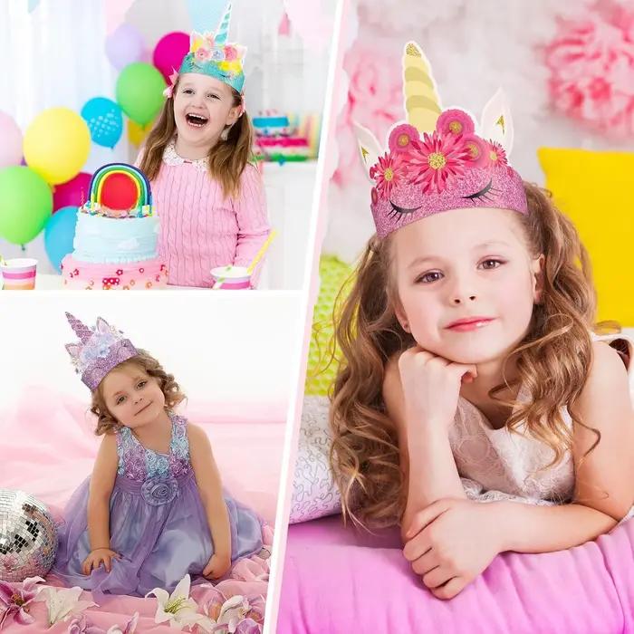24 chapeaux d'anniversaire licorne en papier